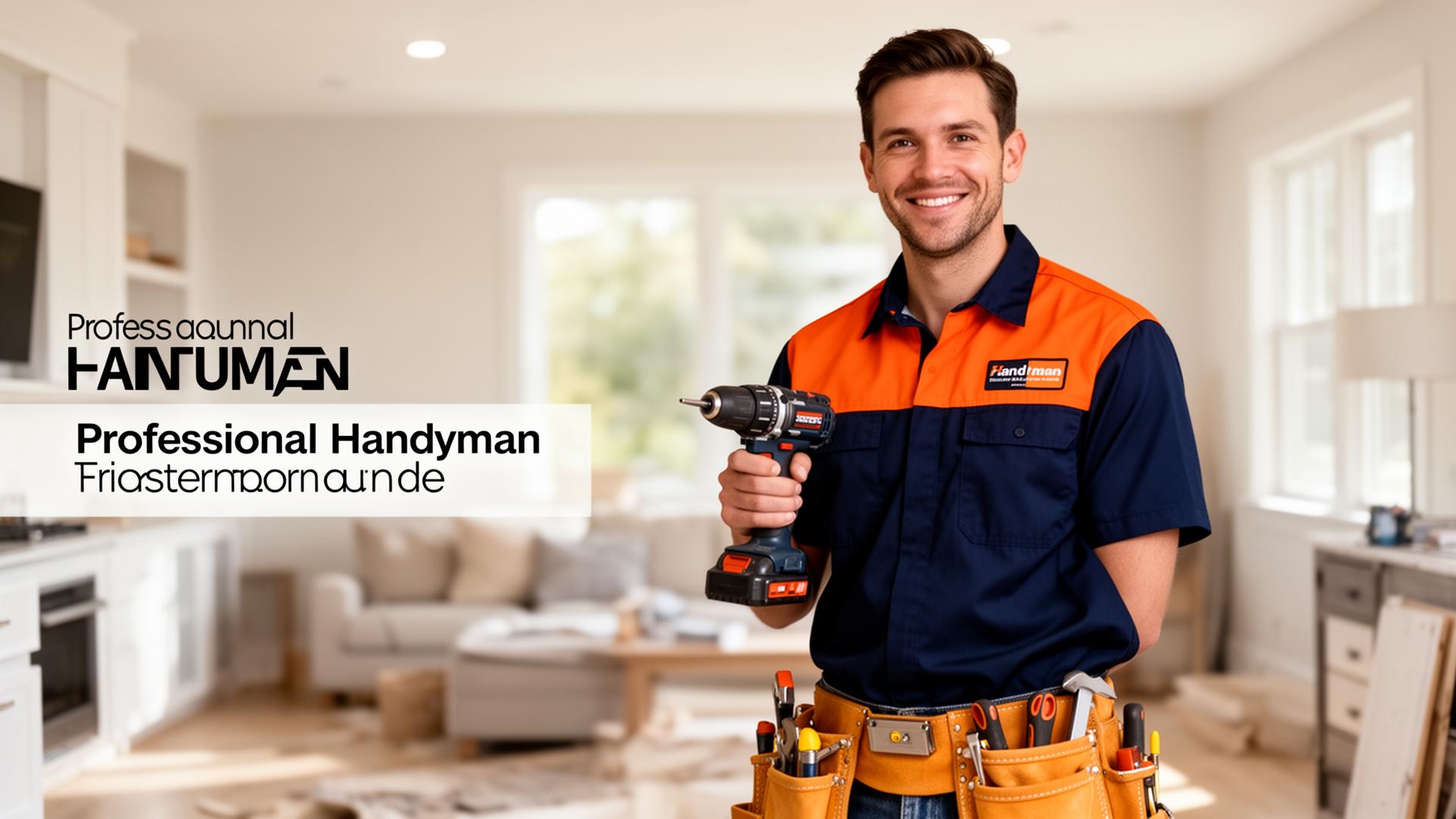 Professional Apex handyman with a power drill in a modern home